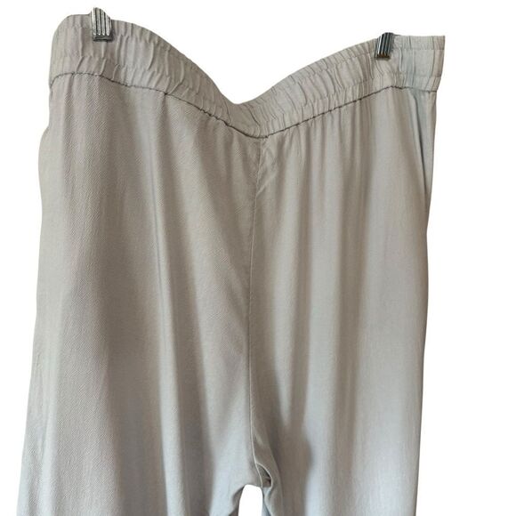 H&M Light Gray Blue Elastic Waist Wide Leg Pants - Picture 7 of 10